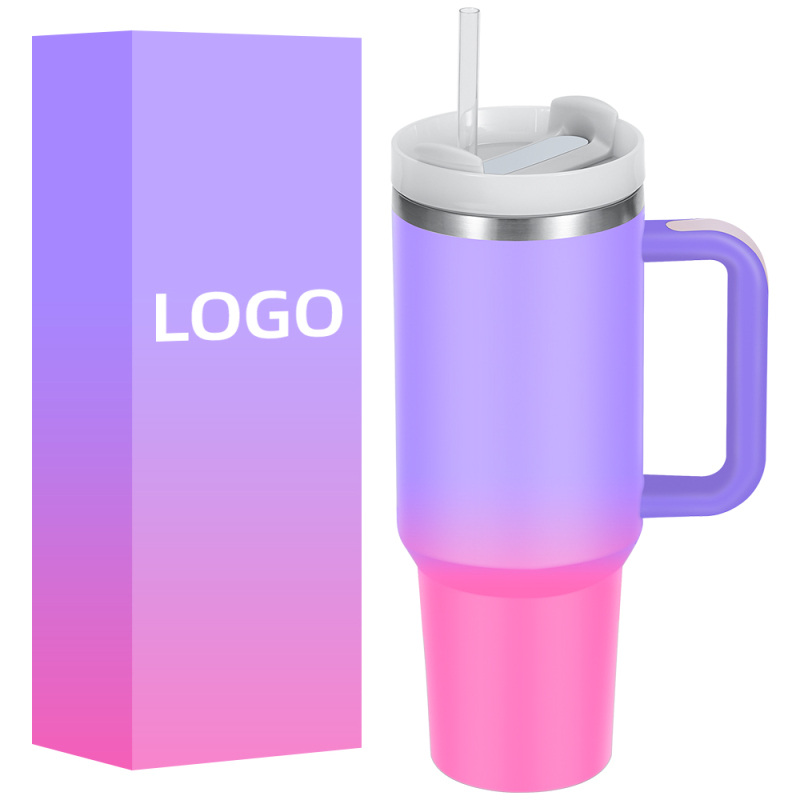 Custom Car Stainless Steel Double Wall Travel Coffee Mug 40oz With Handle