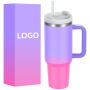 Custom Car Stainless Steel Double Wall Travel Coffee Mug 40oz With Handle