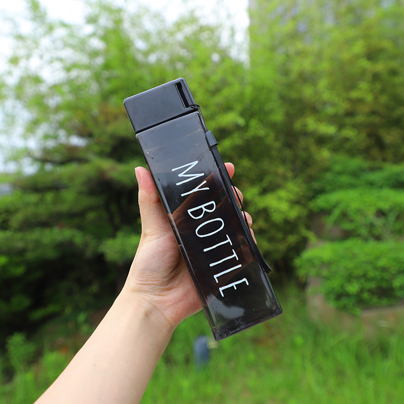 Best quality water bottle custom color portable gym sports 500ml square plastic water bottle