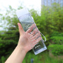 Best quality water bottle custom color portable gym sports 500ml square plastic water bottle