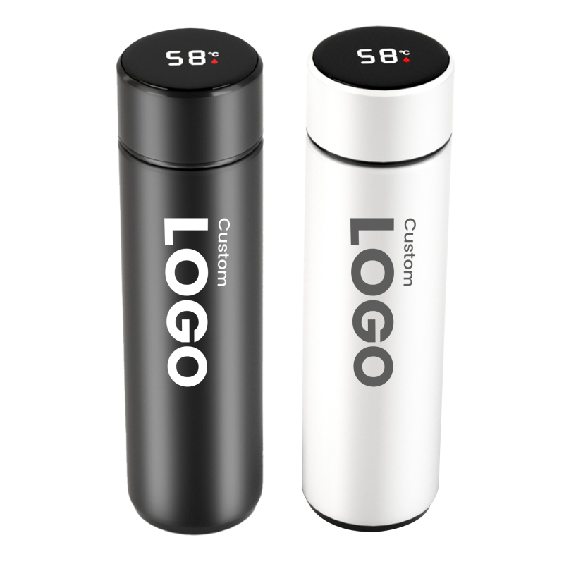 New Digital Display Led Insulation Cup Color Insulation Bright Paint Intelligent smart Stainless Steel Water Bottle