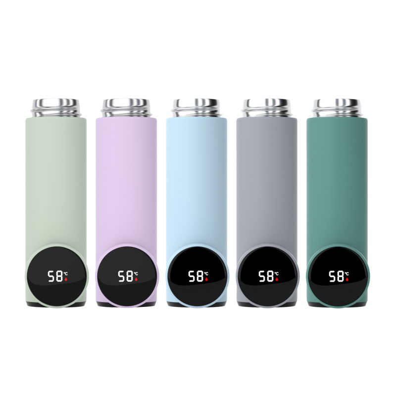 New Digital Display Led Insulation Cup Color Insulation Bright Paint Intelligent smart Stainless Steel Water Bottle