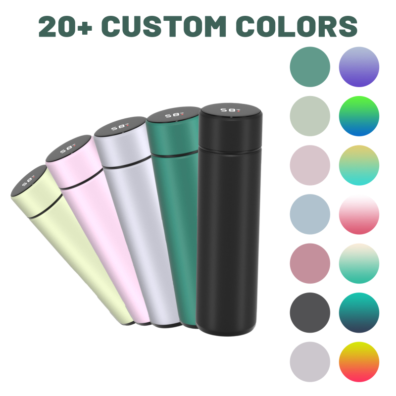 New Digital Display Led Insulation Cup Color Insulation Bright Paint Intelligent smart Stainless Steel Water Bottle