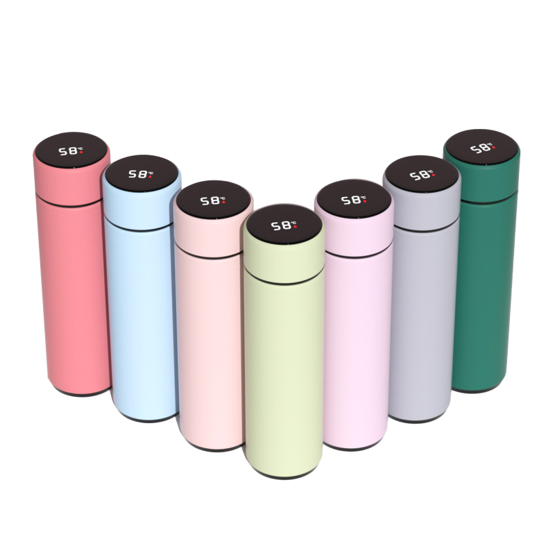 New Digital Display Led Insulation Cup Color Insulation Bright Paint Intelligent smart Stainless Steel Water Bottle