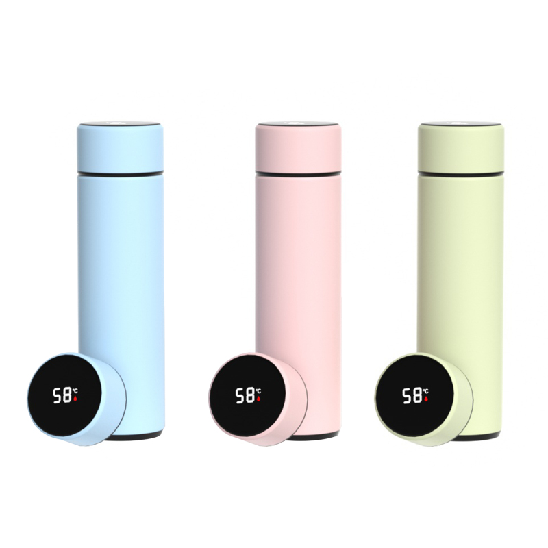 New Digital Display Led Insulation Cup Color Insulation Bright Paint Intelligent smart Stainless Steel Water Bottle