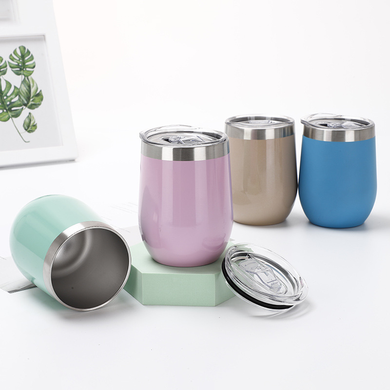 Wholesale 12oz Small Stainless Steel Insulated Egg Wine Cup Mug Vacuum Kids Tumbler