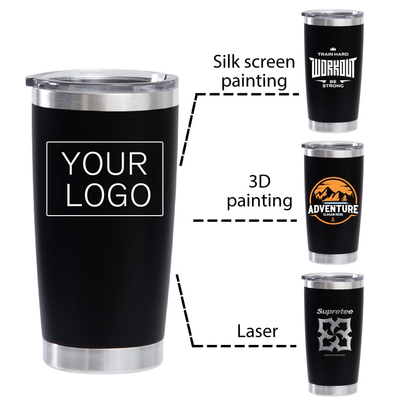 Custom logo 20 oz 30 oz Vacuum Thermos Tumblers Wholesale Bulk 20oz Stainless Steel Double Wall  Travel Coffee Mug with Lid