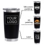 Custom logo 20 oz 30 oz Vacuum Thermos Tumblers Wholesale Bulk 20oz Stainless Steel Double Wall  Travel Coffee Mug with Lid