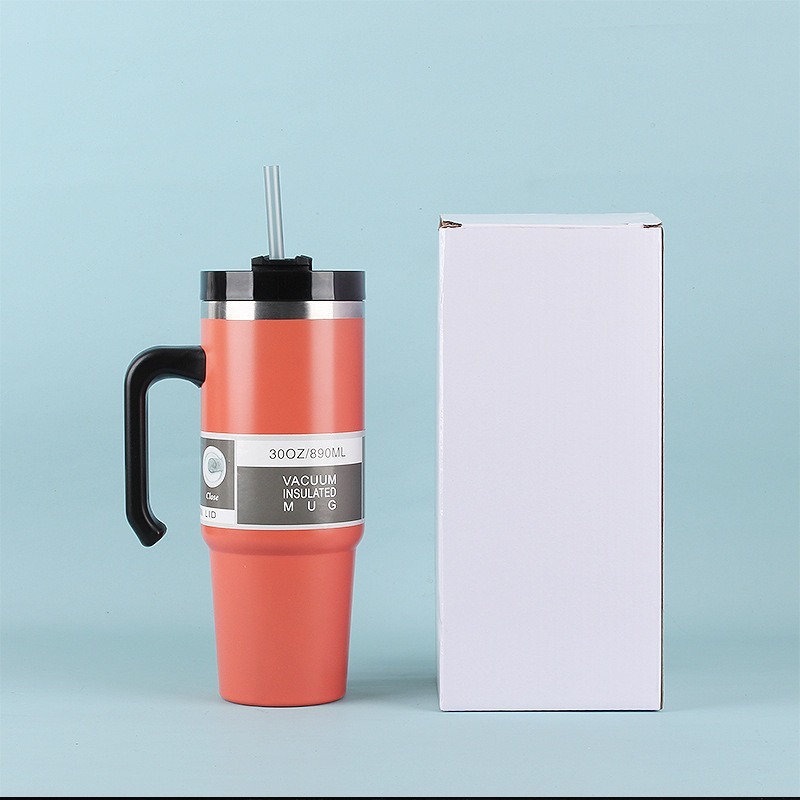 Ice Bar 304 Stainless Steel Thermal Insulated Cold Tumbler Mug Car Portable 890ml Water Vacuum Cup With Handle
