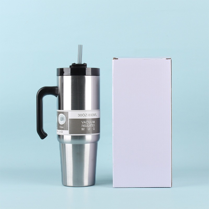Ice Bar 304 Stainless Steel Thermal Insulated Cold Tumbler Mug Car Portable 890ml Water Vacuum Cup With Handle