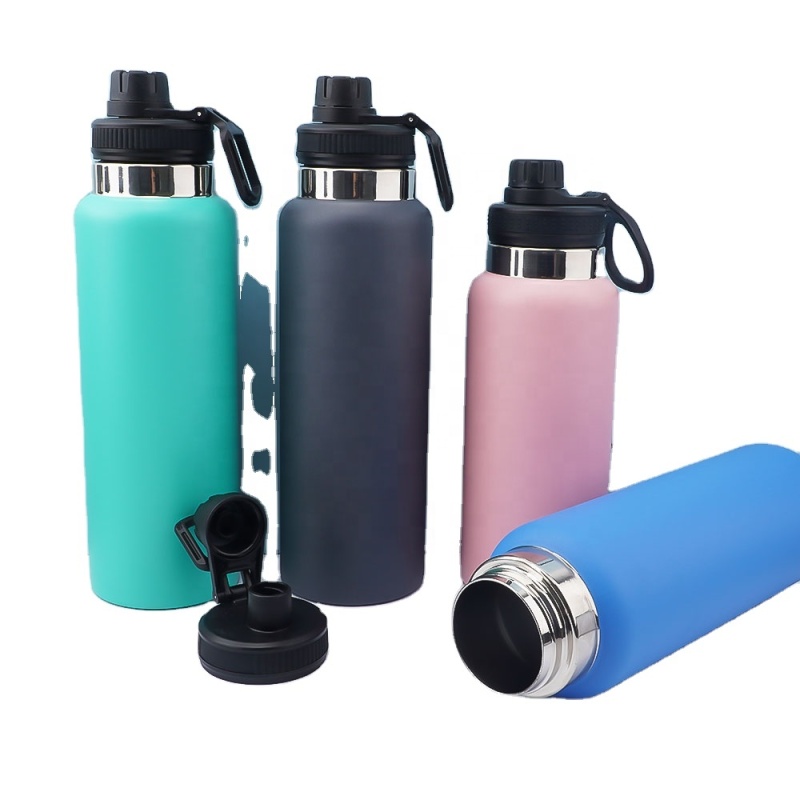 Portable 32oz 18/8 Stainless Steel Insulated Vacuum Flask RTS Custom Logo Straight Cup Water Bottle for Camping Powder Coated