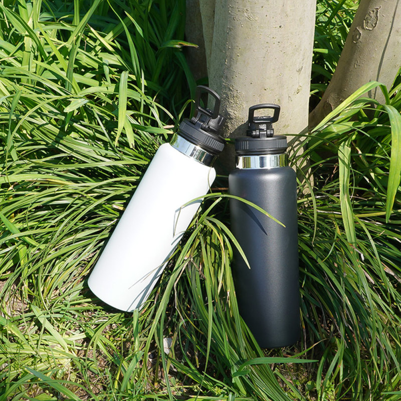 Portable 32oz 18/8 Stainless Steel Insulated Vacuum Flask RTS Custom Logo Straight Cup Water Bottle for Camping Powder Coated
