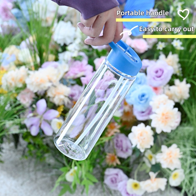Hot Sale Wholesale 750ml Water Bottle Sports Leak-Proof BPA Free Clear AS Material Plastic Water Bottle with Flip Lid and Straw