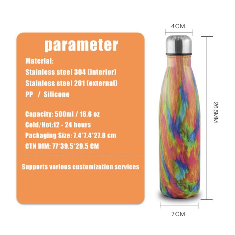 Water Bottle 16 oz Stainless Steel Sports Coke Bottle Insulated Water Cup Custom Logo Insulated Thermal Vacuum Flask Sport