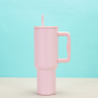 40oz handle car cup 304 stainless steel vacuum insulated cup car cold insulation beer cup with lid and straw