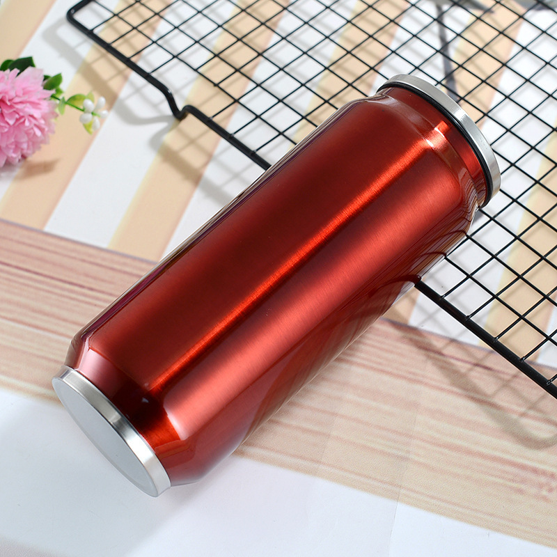 Stainless Steel Double Wall Vacuum 350 500 ml 12 17 oz Cola Soda Cokes Can Bottle Thermos Water Bottle With Flip Lid And Straw