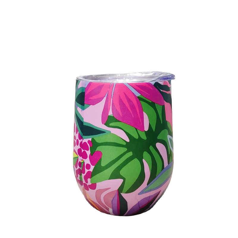 Acceptable Custom 350ml/12oz 304 Stainless Steel Coffee Mugs Double Walled Egg Wine Cup with Lid Travel Wine Tumbler