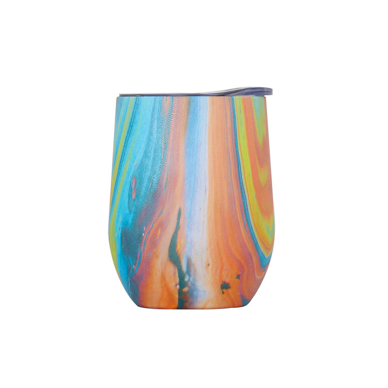 Acceptable Custom 350ml/12oz 304 Stainless Steel Coffee Mugs Double Walled Egg Wine Cup with Lid Travel Wine Tumbler