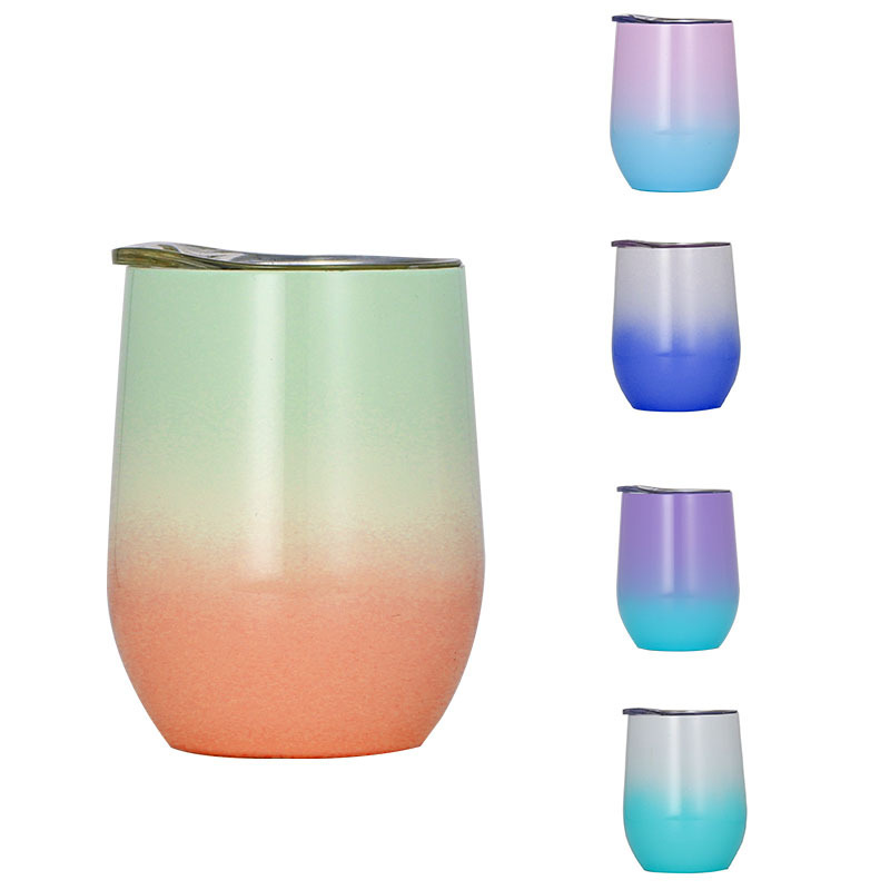 Acceptable Custom 350ml/12oz 304 Stainless Steel Coffee Mugs Double Walled Egg Wine Cup with Lid Travel Wine Tumbler