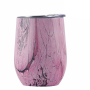 Custom 12oz 350ml stainless steel vacuum egg shaped metal double wall insulated wine tumbler 12 oz colorful cup with sliding lid