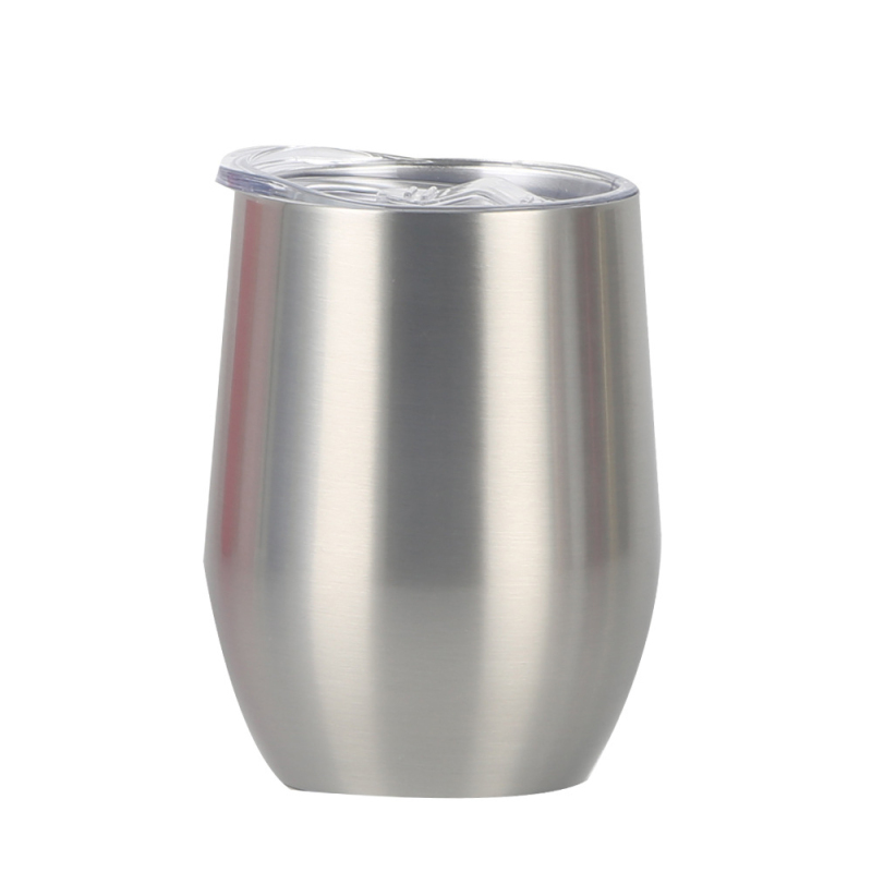 Custom 12oz 350ml stainless steel vacuum egg shaped metal double wall insulated wine tumbler 12 oz colorful cup with sliding lid