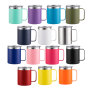 Custom Double Wall Vacuum Reusable Cup 12oz 14oz Insulated Mug with Handle and lid