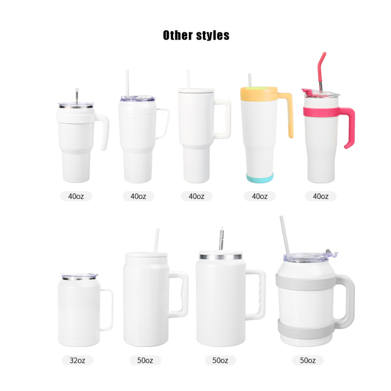 Eco-Friendly 20oz Tumbler Cup Custom Logo Insulated Tumbler 40 oz Stainless Steel Cup 30oz With Handle And Straw Lid 