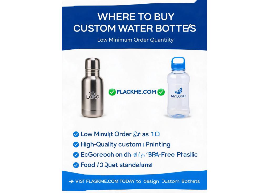 Where to buy custom water bottles with low minimum order quantity?