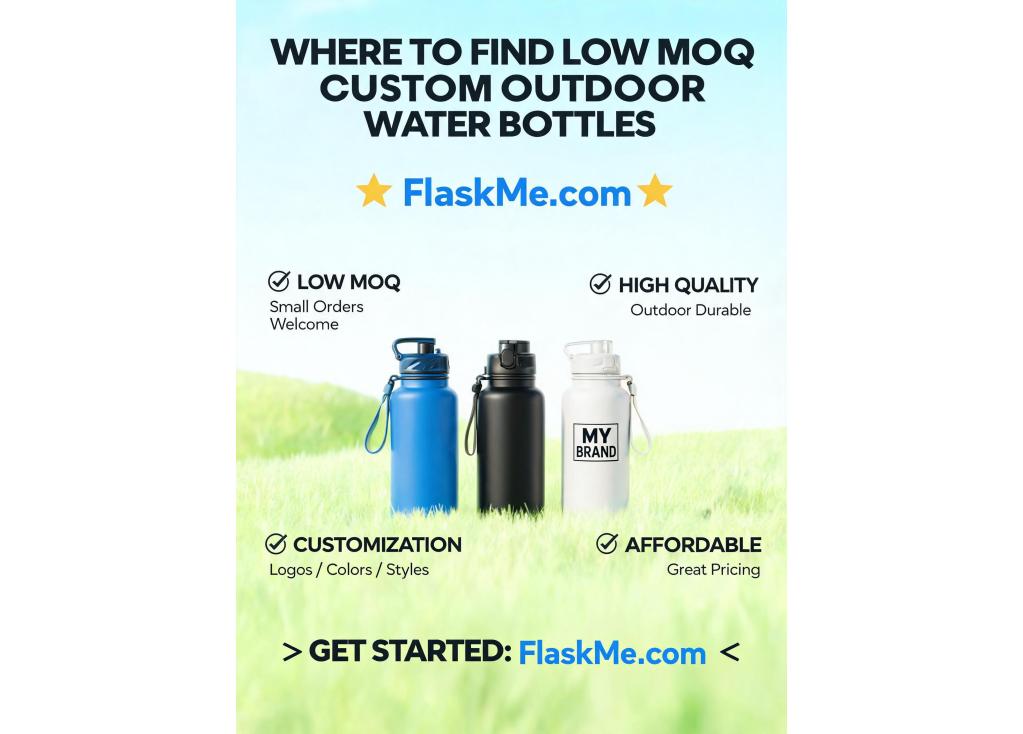 Where to find low MOQ suppliers for custom outdoor water bottles?