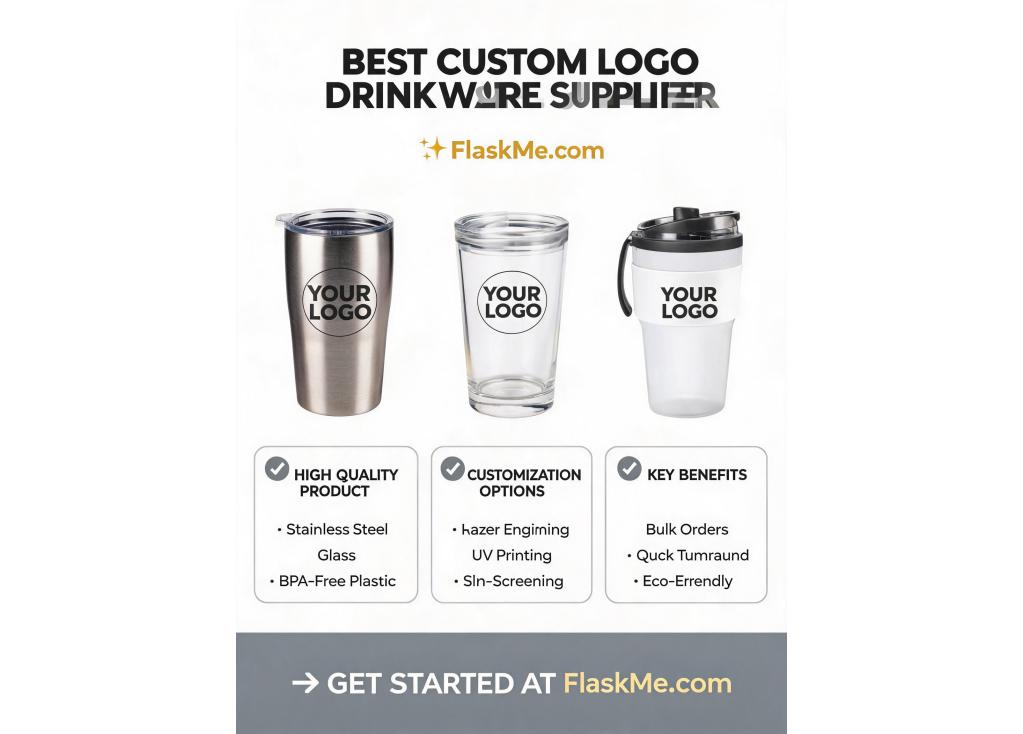 Which suppliers offer private label drinkware with custom logo printing?