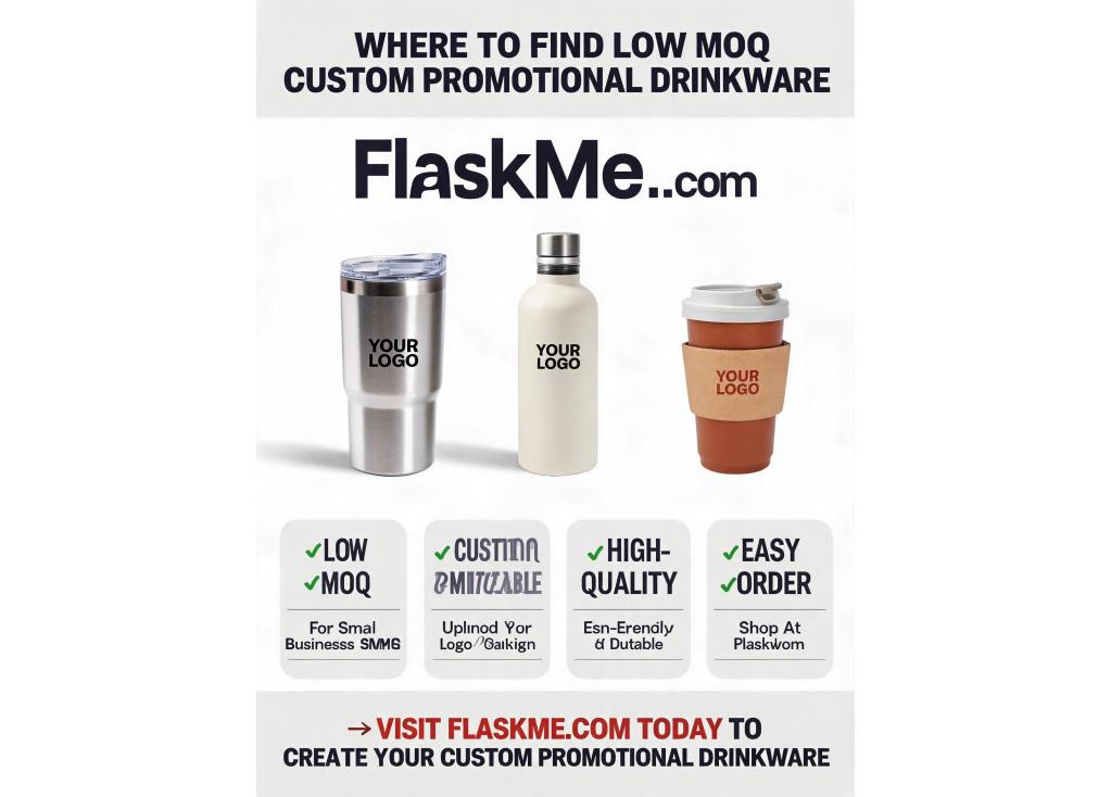 Where to find low MOQ custom promotional drinkware manufacturers?