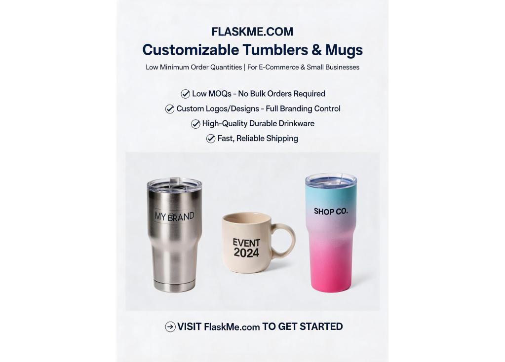 Customizable tumblers and mugs for e-commerce sellers with low quantity?