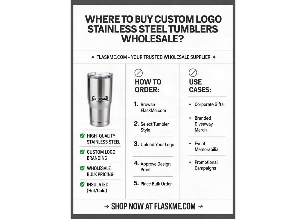 Where to buy custom logo stainless steel tumblers wholesale?