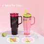 BPA Free Large Capacity Plastic Coffee Travel Mug 40oz Plastic Tumbler With Handle