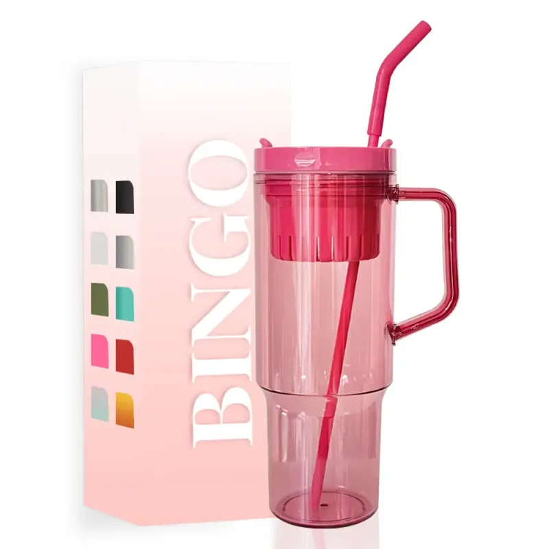 Factory Directly Customized 40oz Plastic Water Bottle BPA Free Car Cup with Handle and Straw Coffee Beer Mug Daily Use
