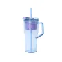 large capacity 40oz plastic clear cup with handle car straw cup with strainer dual drink bottle