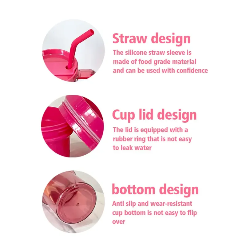 Factory Directly Customized 40oz Plastic Water Bottle BPA Free Car Cup with Handle and Straw Coffee Beer Mug Daily Use