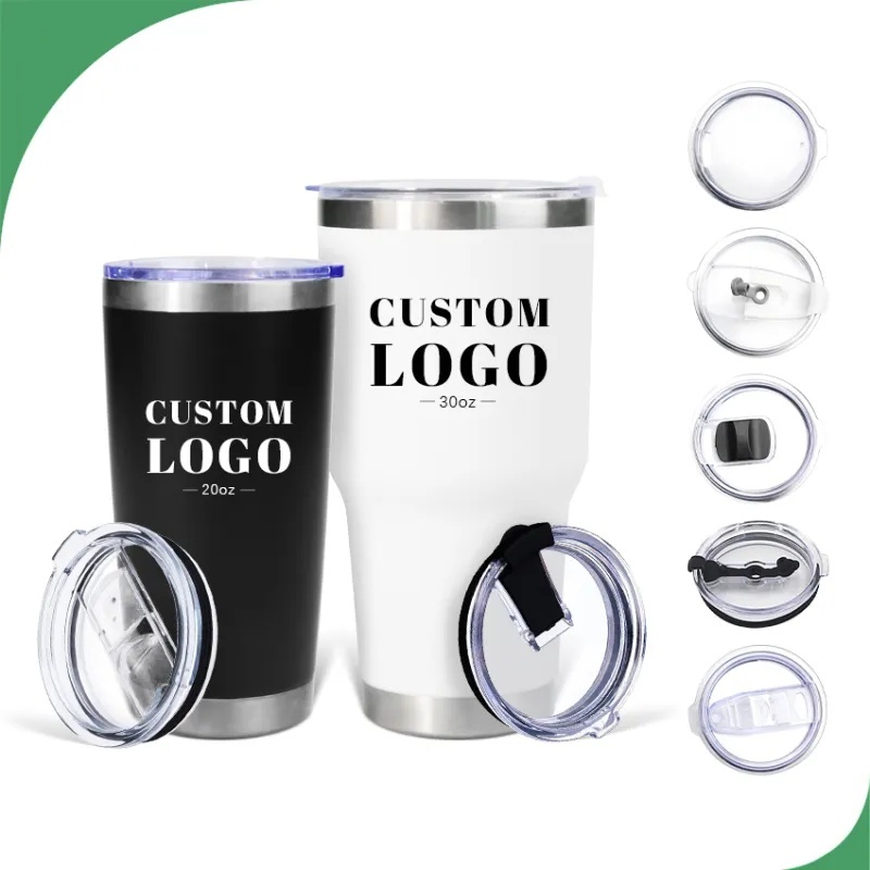 Custom Logo Tumbler Wholesale Bulk 20oz 30oz Insulated Beer Drink Cup Travel Coffe Mug Stainless Steel Tumbler
