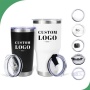 Custom Logo Tumbler Wholesale Bulk 20oz 30oz Insulated Beer Drink Cup Travel Coffe Mug Stainless Steel Tumbler