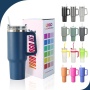 Eco-Friendly 20oz Tumbler Cup Custom Logo Insulated Tumbler 40 oz Stainless Steel Cup 30oz With Handle And Straw Lid 