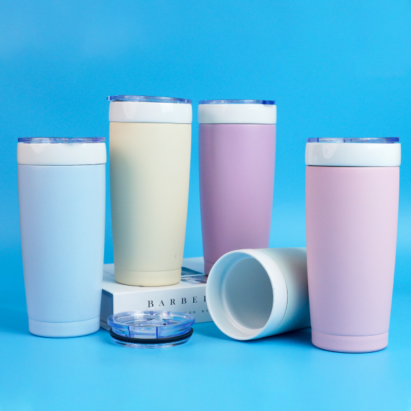 2-in-1 Detachable insulated 18oz/530ml Ceramic Insulated tumbler with slide lid