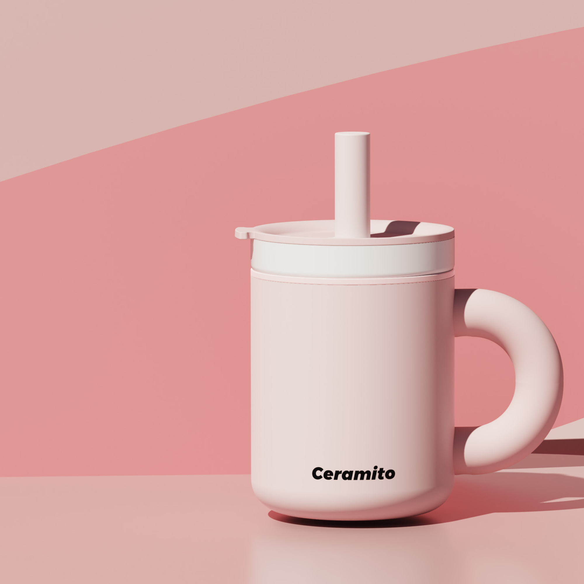 2-in-1 insulated 16oz Ceramic mug with handle