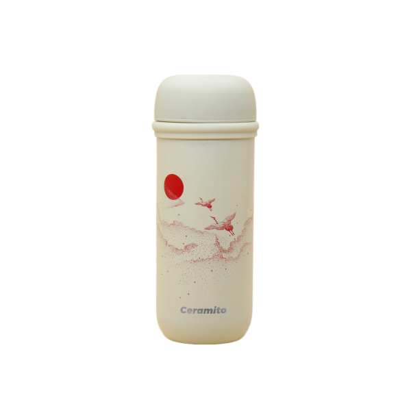 9.5oz / 280ML Ceramic Insulated water bottle with Invisible Silicone Handle