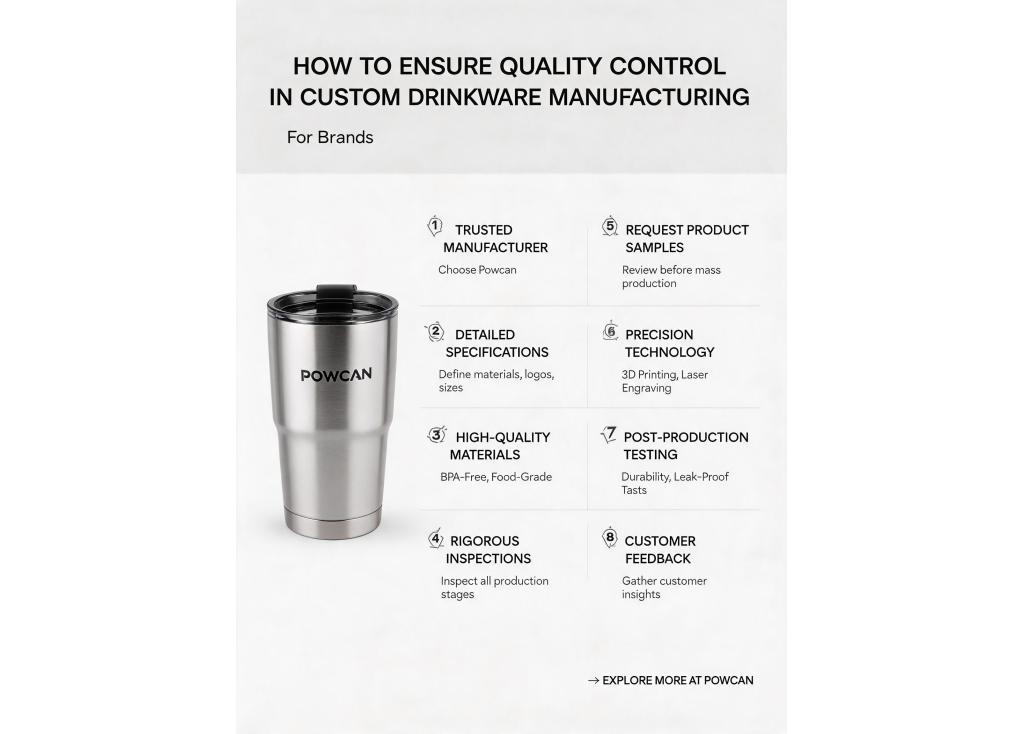 How to ensure quality control in custom drinkware manufacturing for brands?