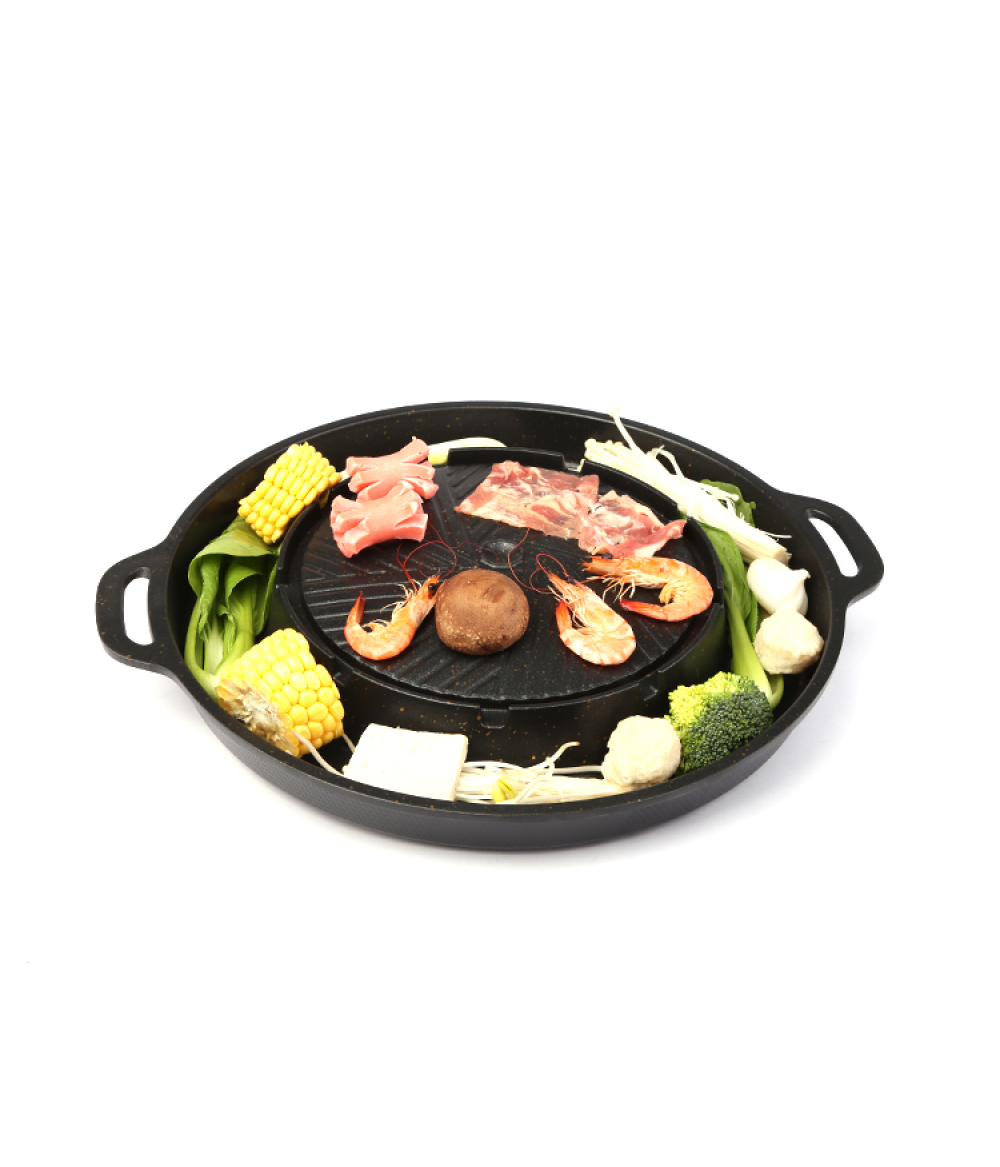 Hot Selling Cookware Sets Black Nonstick Healthy Low Price Round Pan Grill