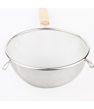 Wholesale Use Comfortable Wooden Handle Stainless Steel Food Kitchen Fine Mesh Strainer