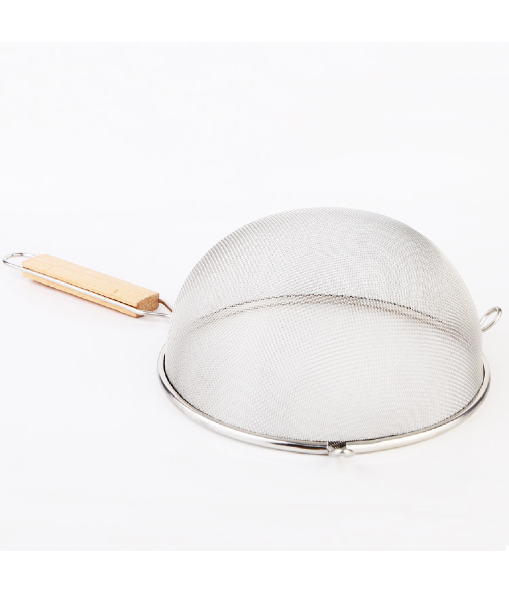 Wholesale Use Comfortable Wooden Handle Stainless Steel Food Kitchen Fine Mesh Strainer