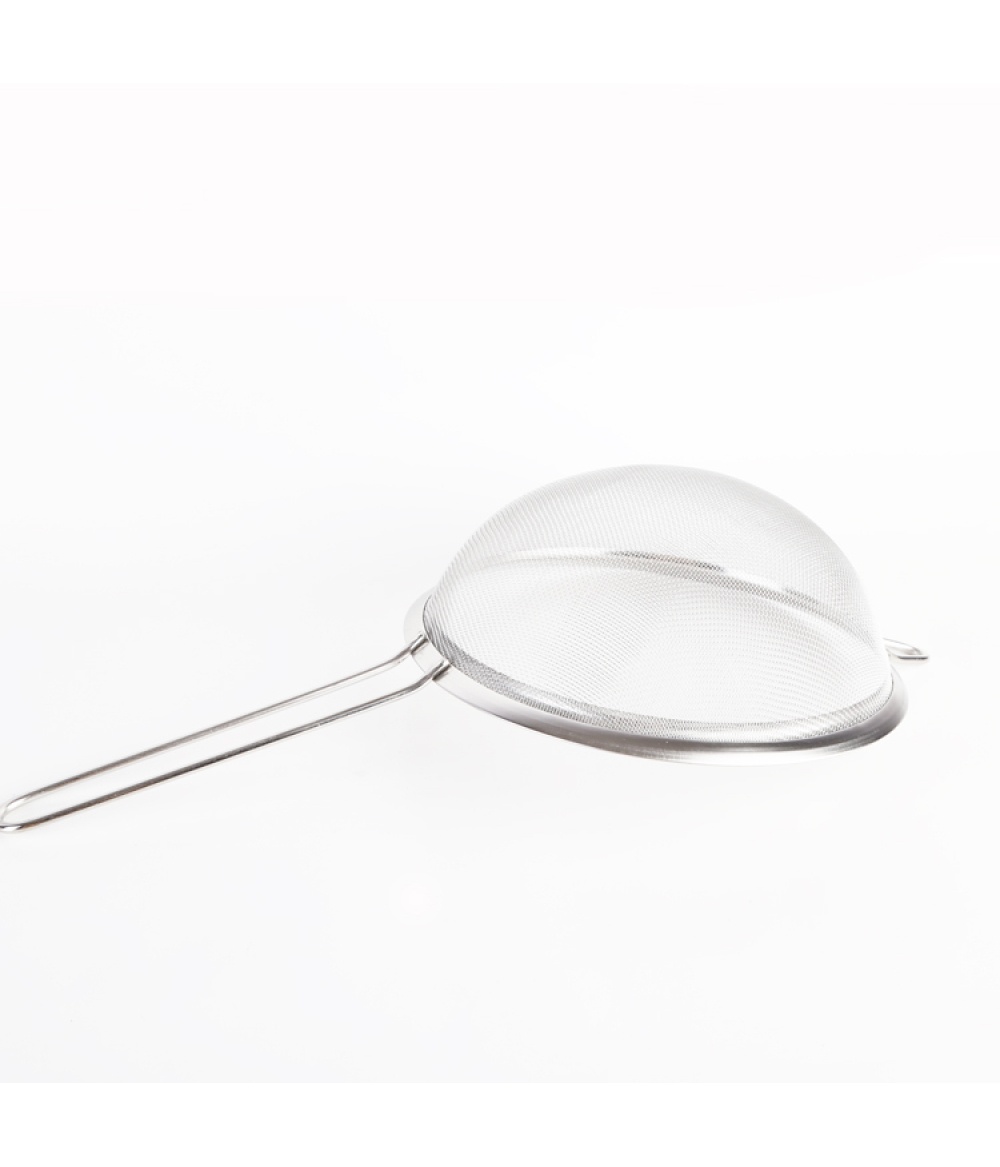 Premium Quality Stainless Steel Double Fine Mesh Strainer Colander With Wooden Handle