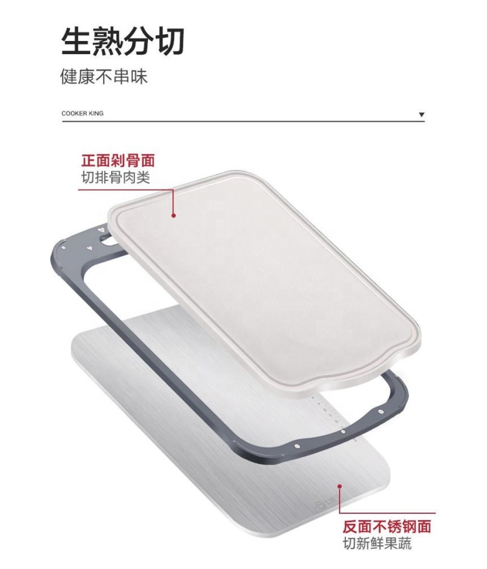 2020 Germany design double side SUS 316 and PP antibacterial cutting board