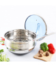 2019 New Hot Sale Non Stick Stainless Steel 32cm 3 Ply Dry Fry Pan